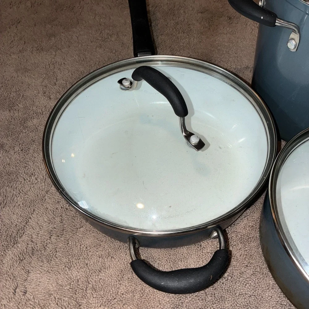Cuisinart Elements Ceramic Nonstick Cookware Set 9-Piece Pots Pans Lids